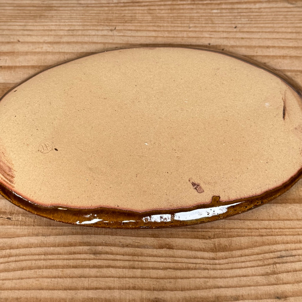 齊藤十郎/ スリップウェア楕円皿/c