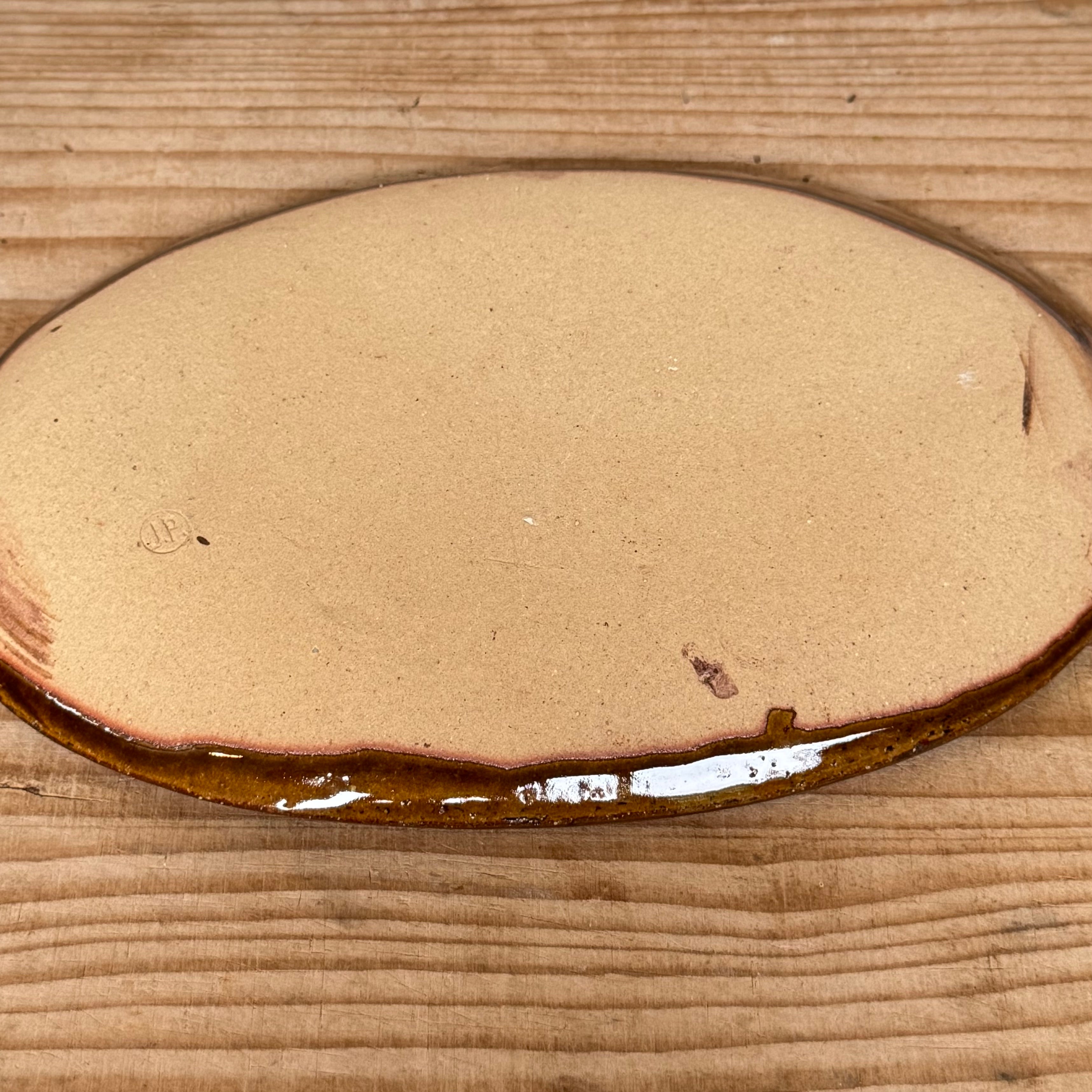 齊藤十郎/ スリップウェア楕円皿/c