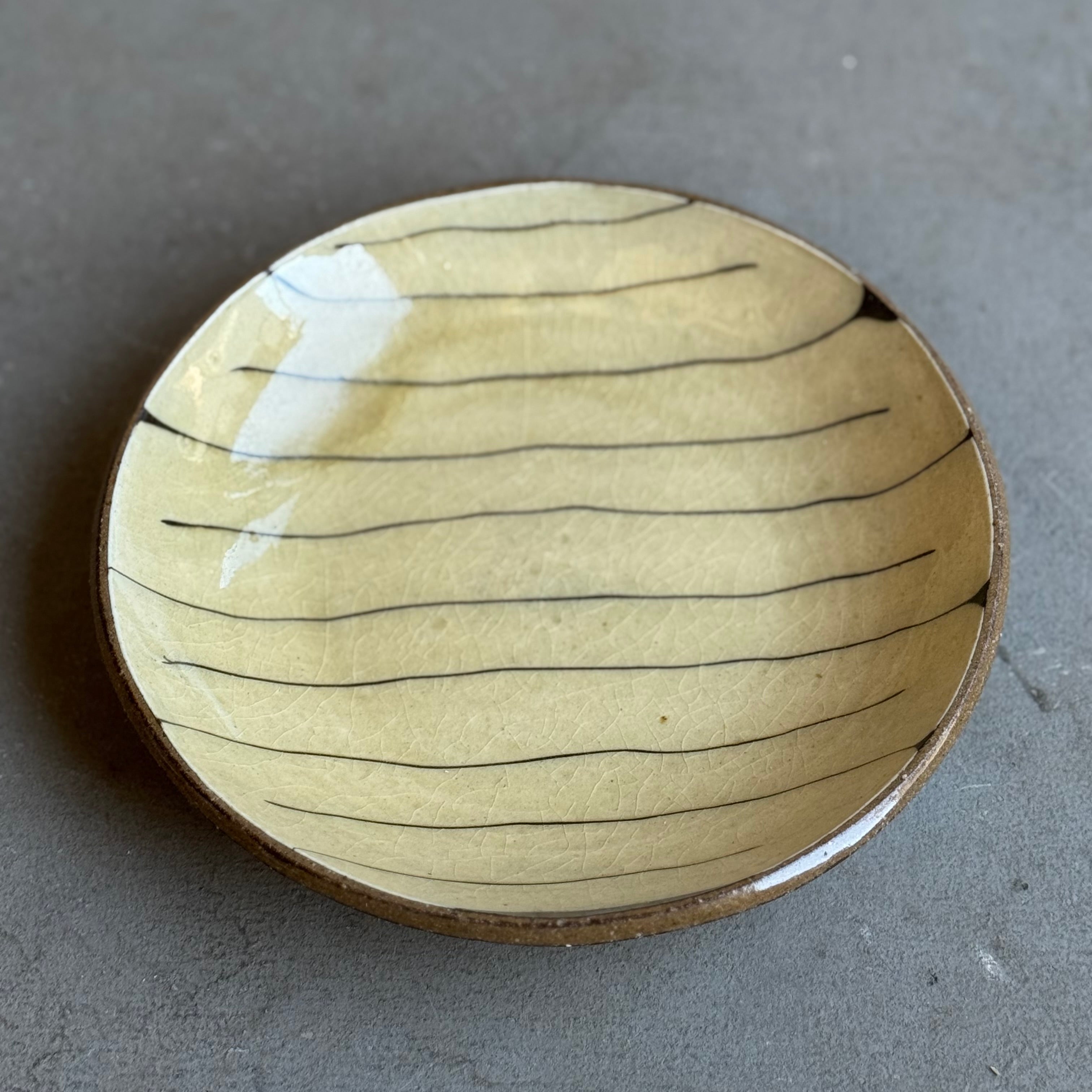 齊藤十郎/ スリップウェア ６寸皿(ボーダー)