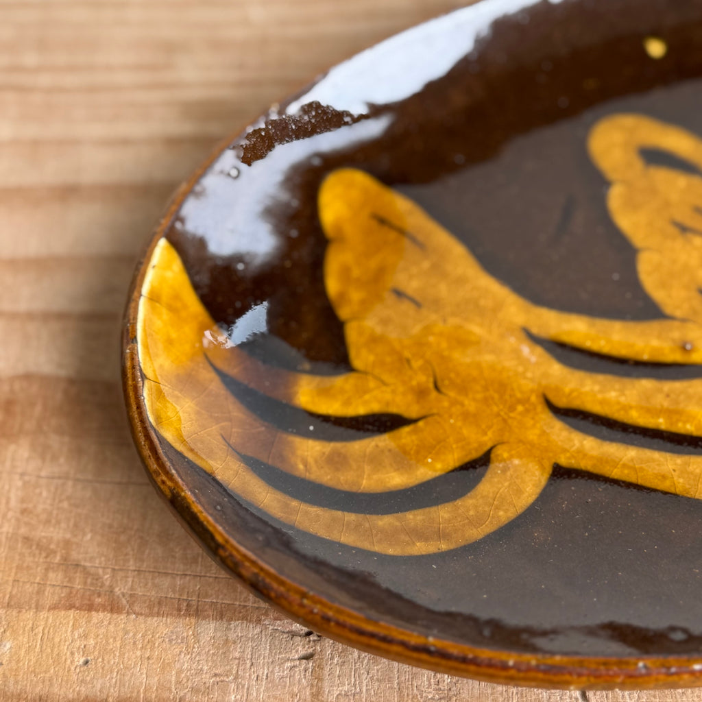 齊藤十郎/ スリップウェア楕円皿/c