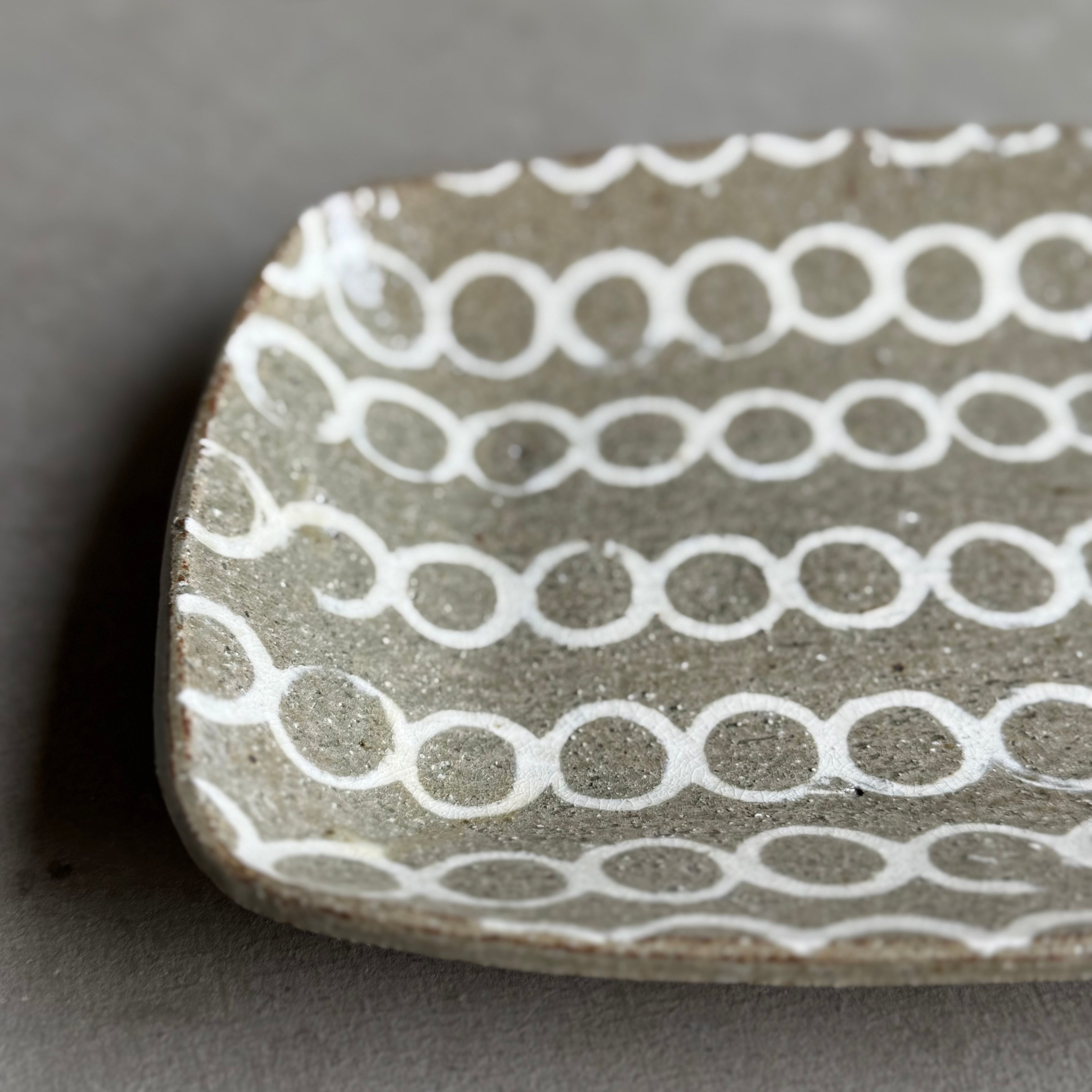 齊藤十郎/ 象嵌角カレー皿(マル)