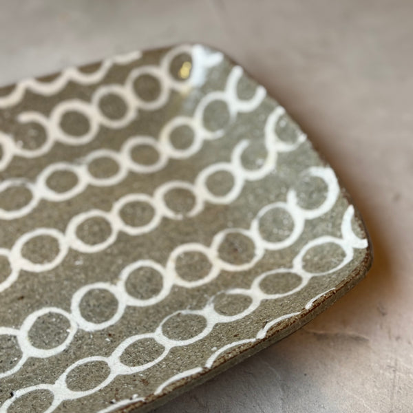 齊藤十郎/ 象嵌角カレー皿(マル)