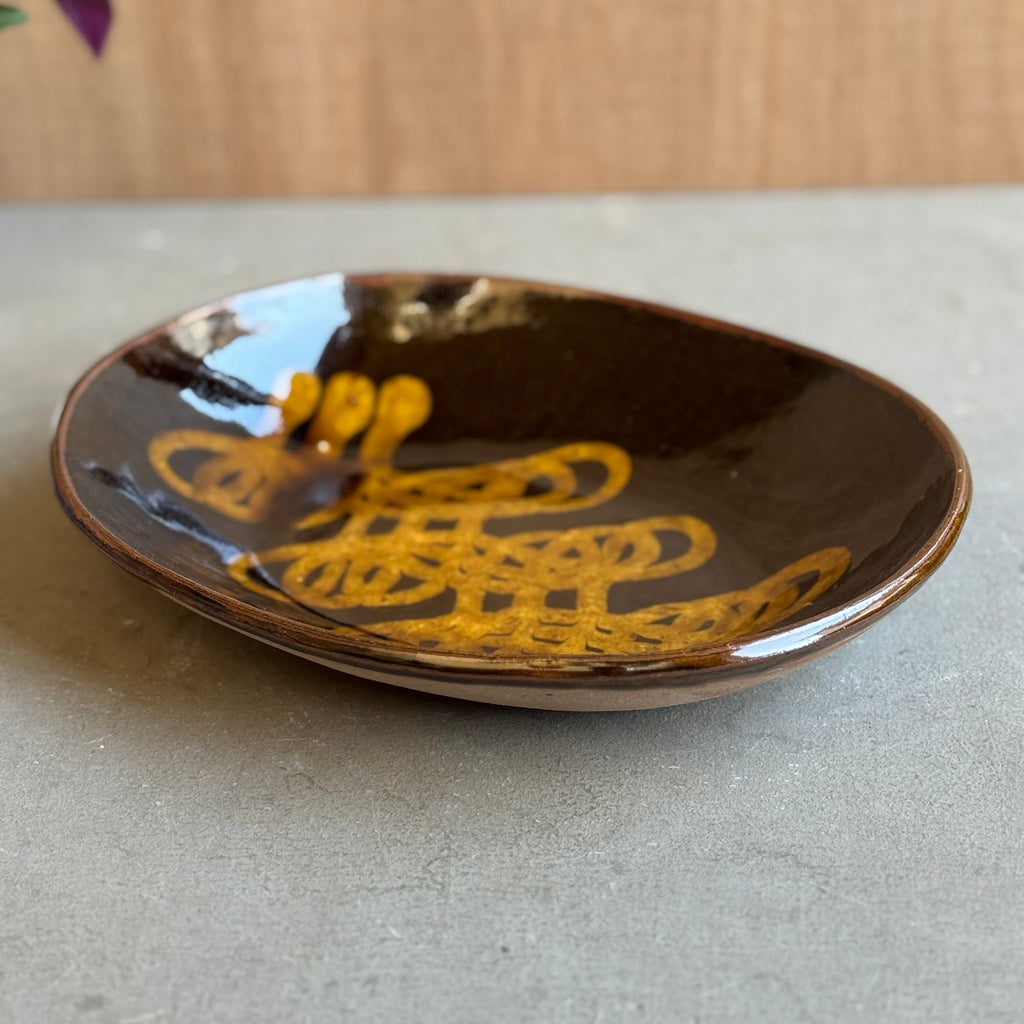 齊藤十郎/ スリップウェア カレー皿(楕円)