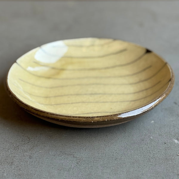 齊藤十郎/ スリップウェア ６寸皿(ボーダー)