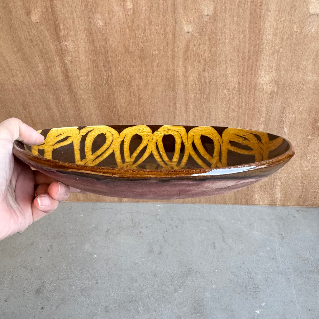 齊藤十郎/ スリップウェア カレー皿(楕円)