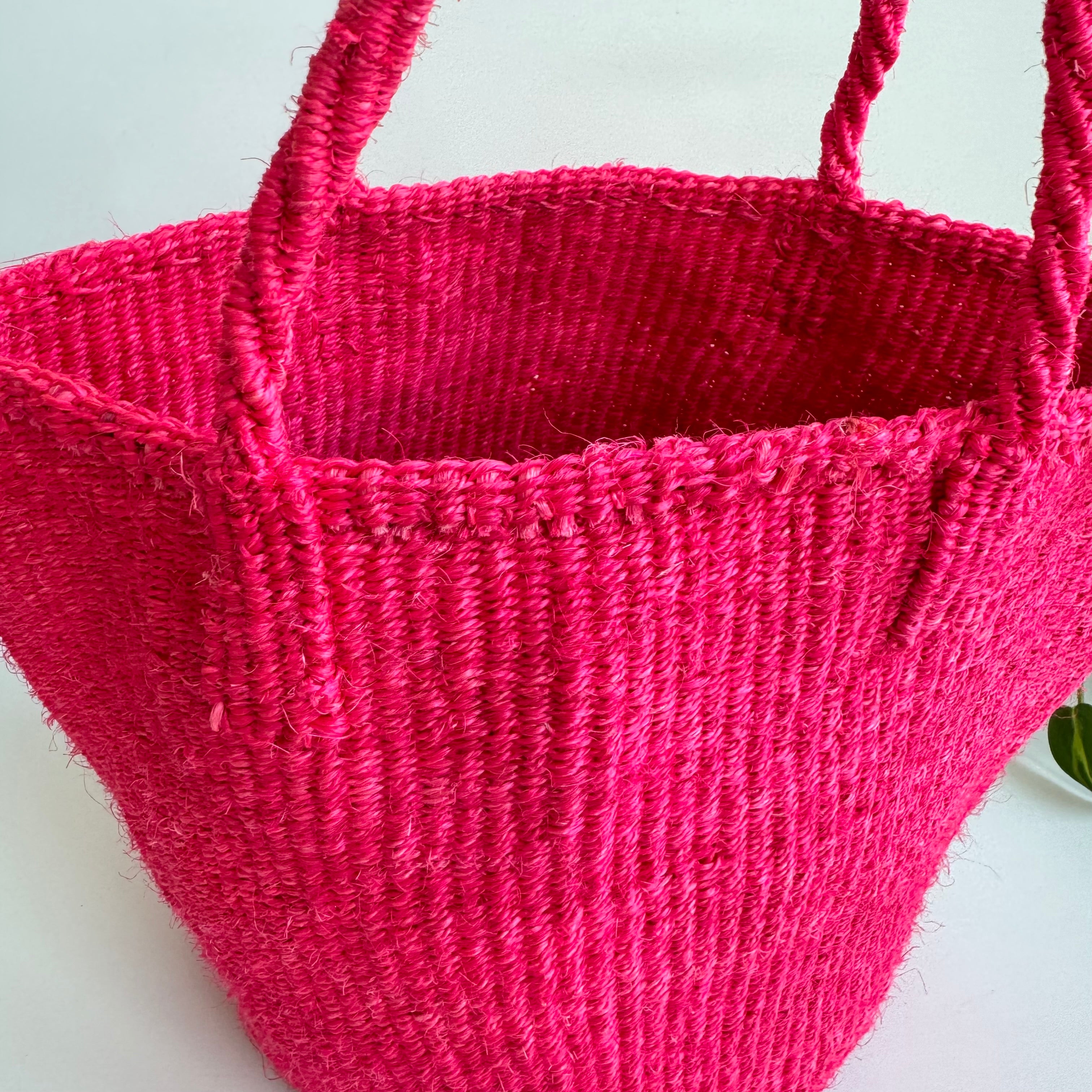 サイザルバック共手９インチ（フシア）