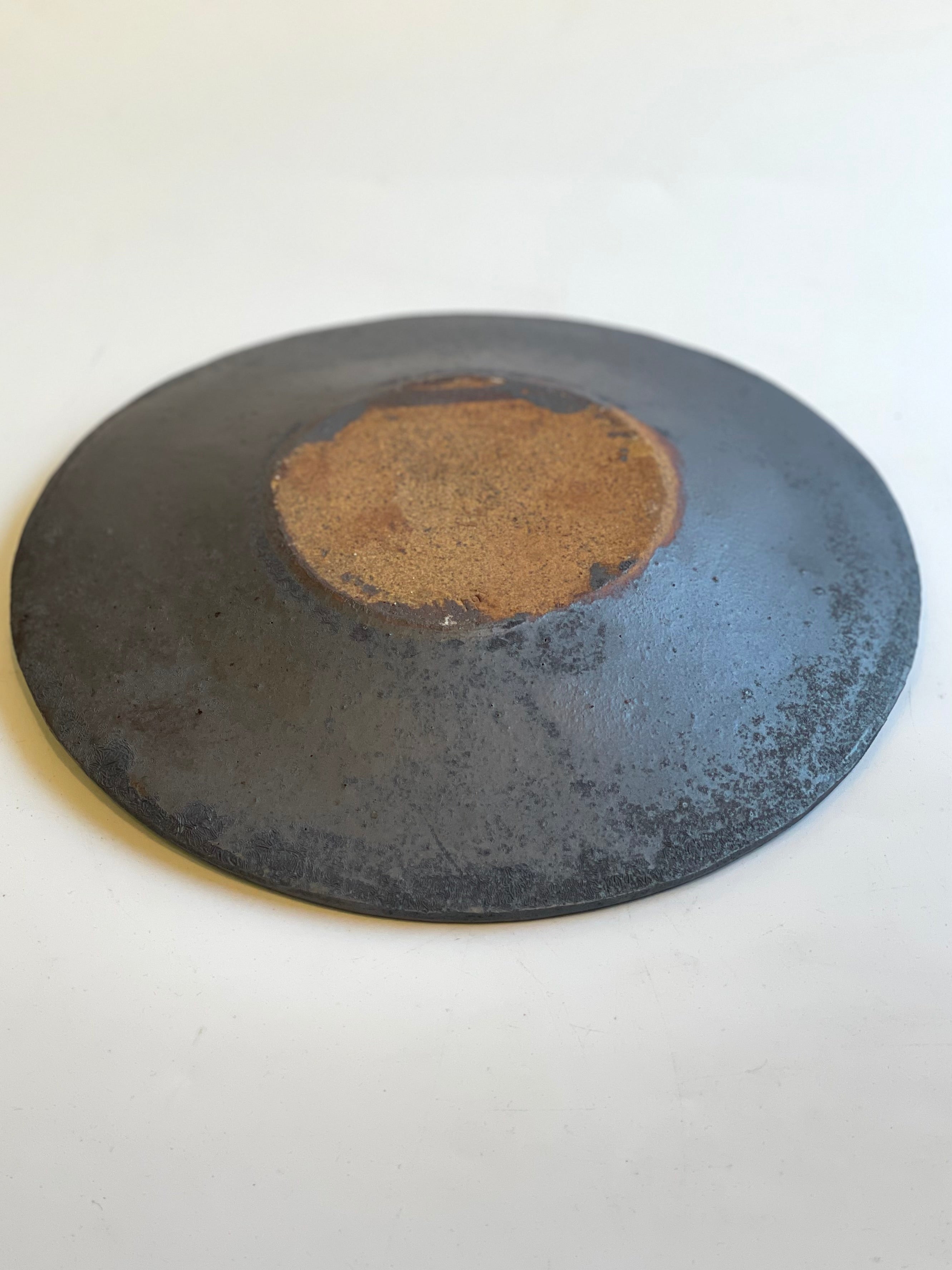 ７寸デルフト皿　鉄釉