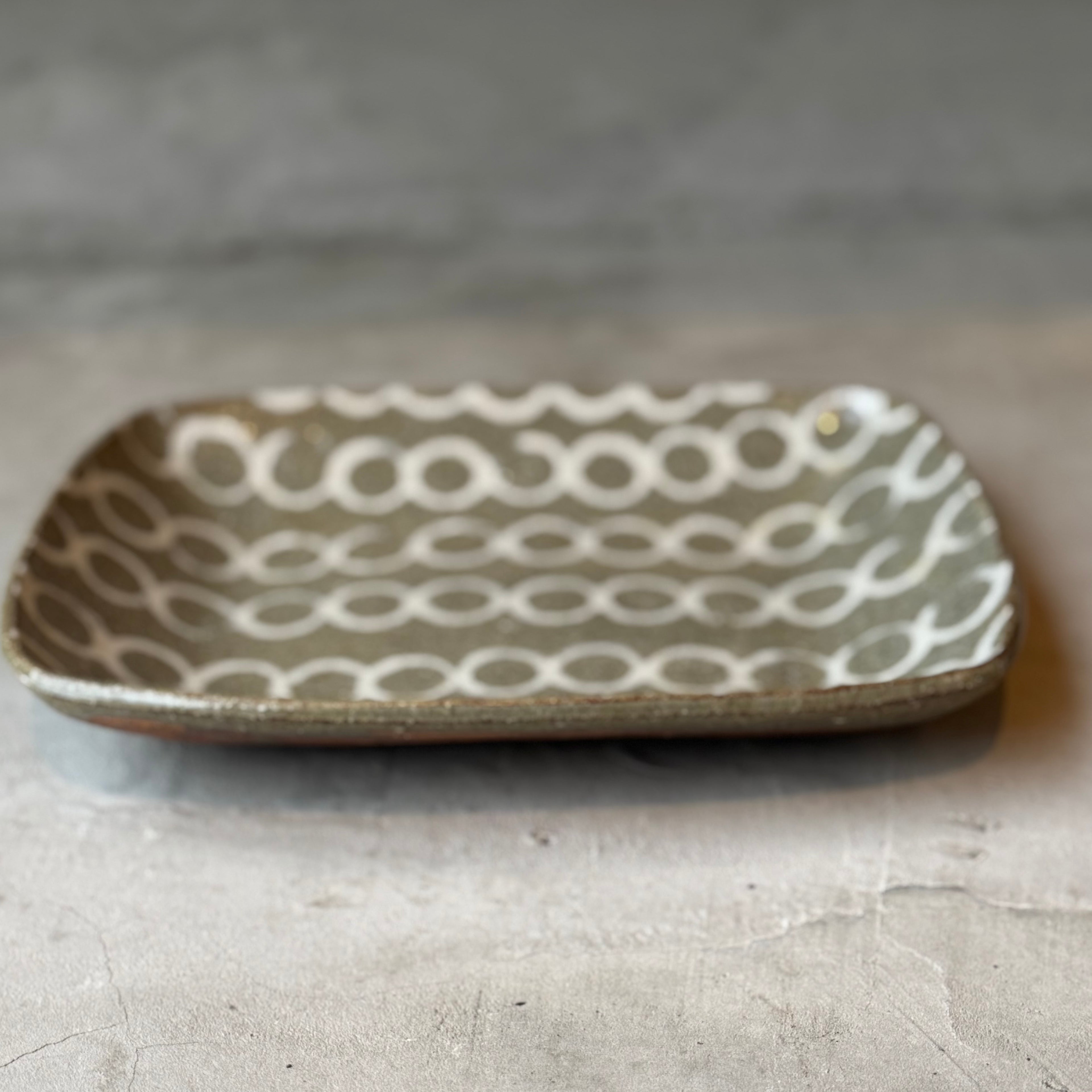 齊藤十郎/ 象嵌角カレー皿(マル)