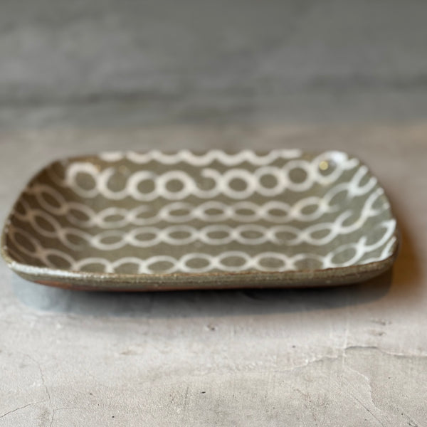 齊藤十郎/ 象嵌角カレー皿(マル)