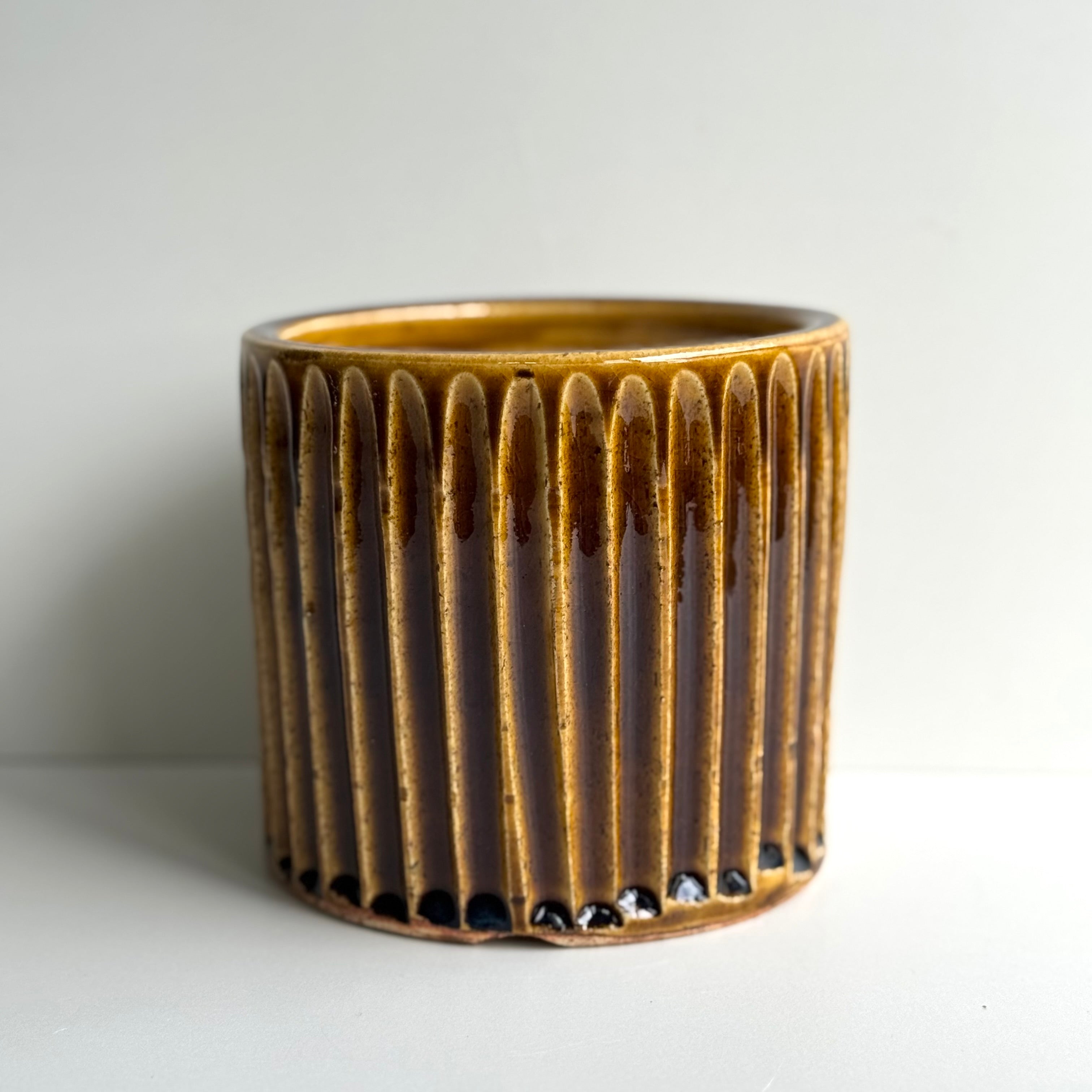 しのぎ鉢カバー(飴色)