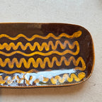 齊藤十郎/ スリップウェアさんま皿 /a