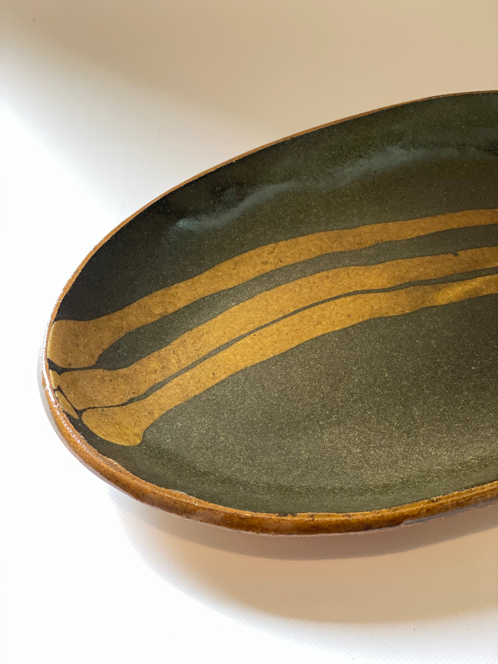 スリップウェア楕円皿