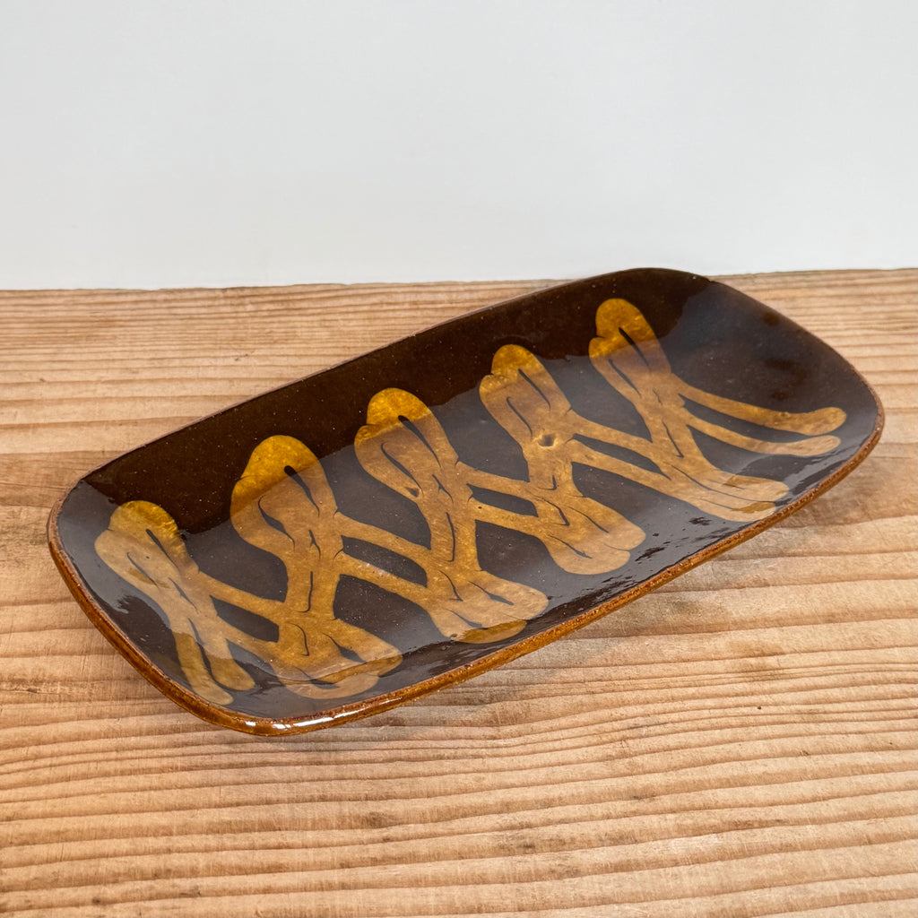 齊藤十郎/ スリップウェアさんま皿 /b