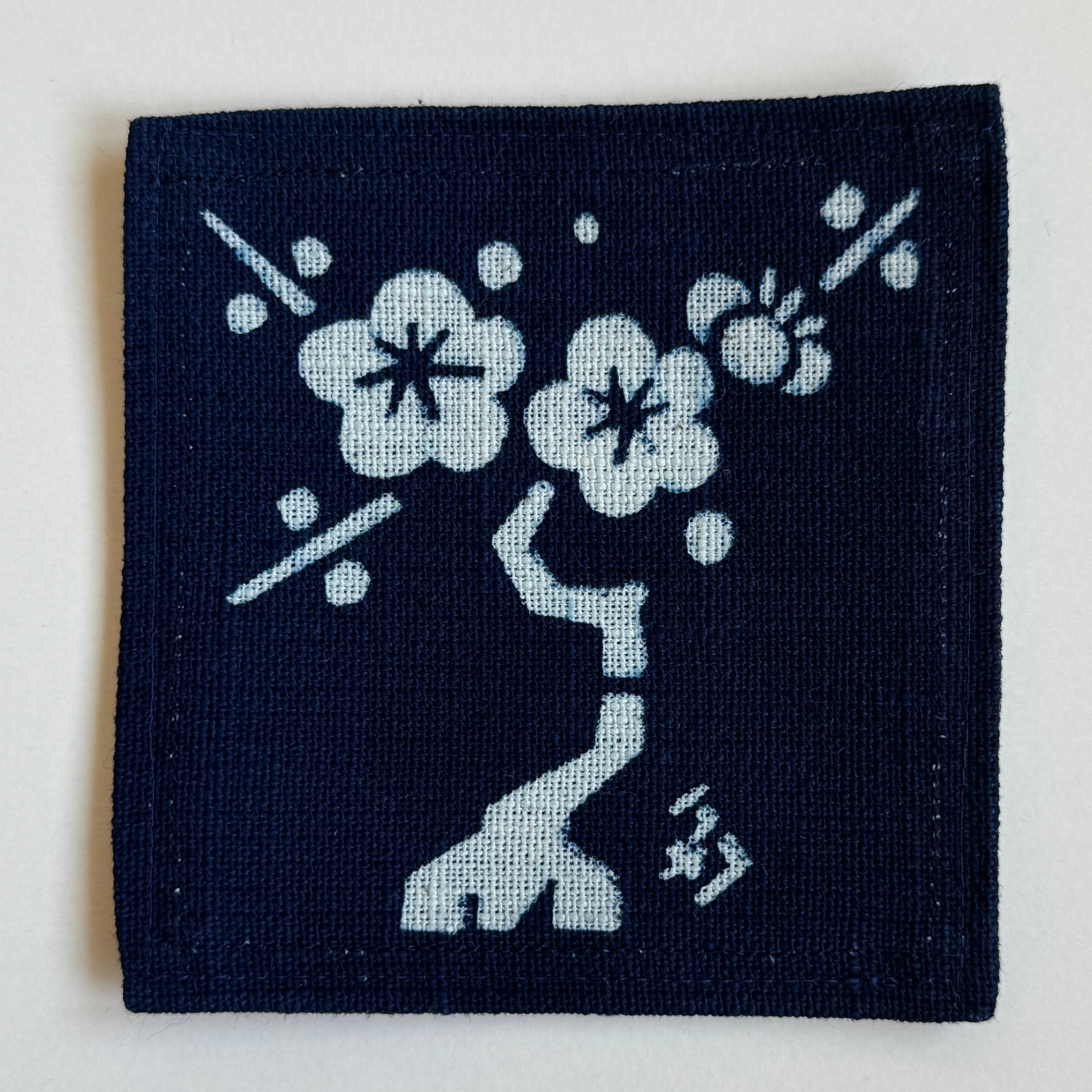 藍染コースター(白梅)