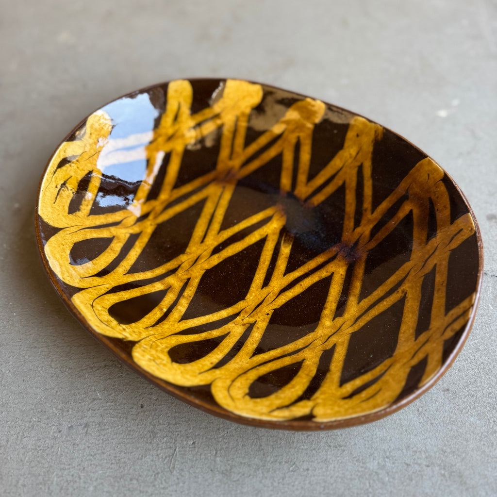 齊藤十郎/ スリップウェア カレー皿(楕円)