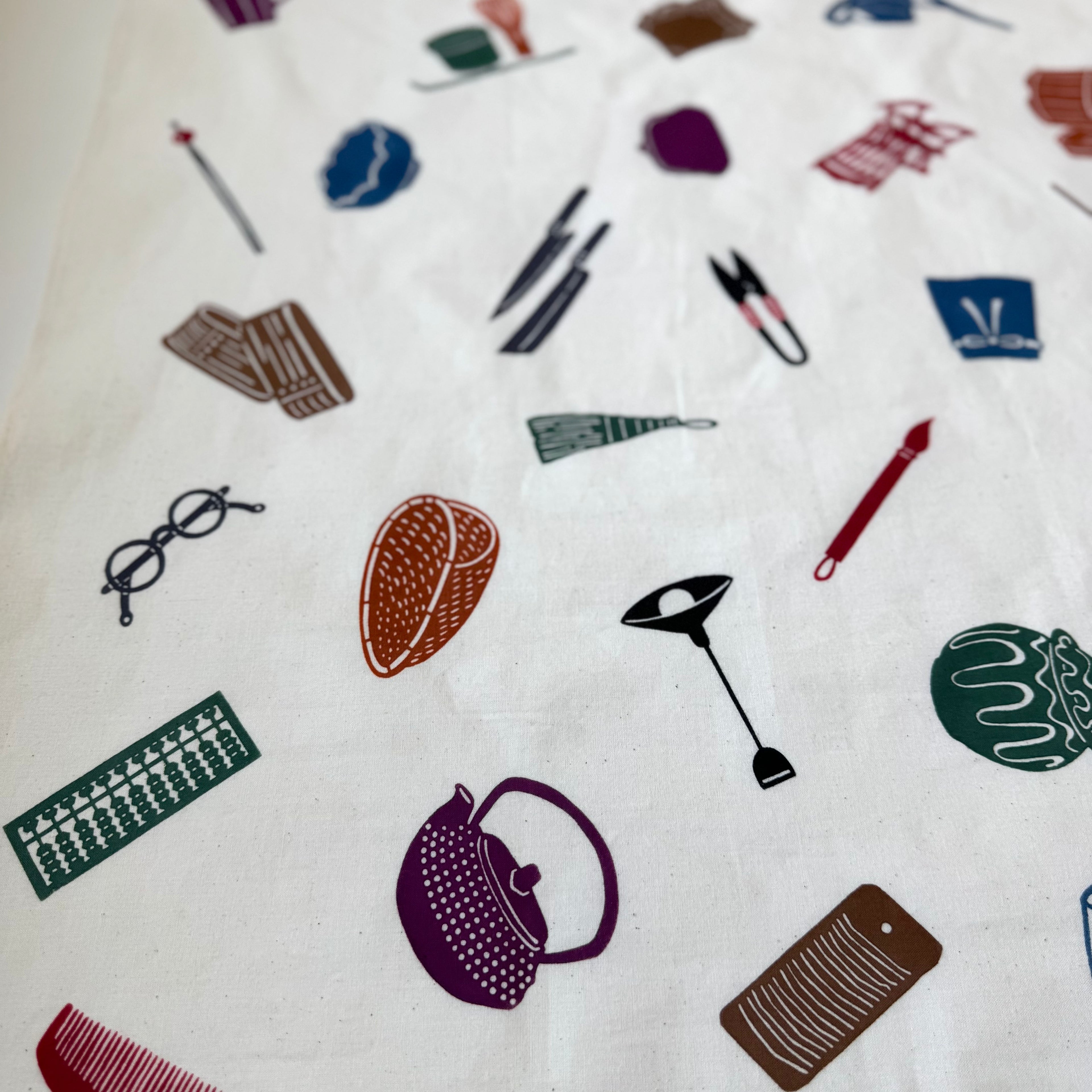 風呂敷 ( 道具柄、色さし)