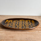 齊藤十郎/ スリップウェア楕円皿/a