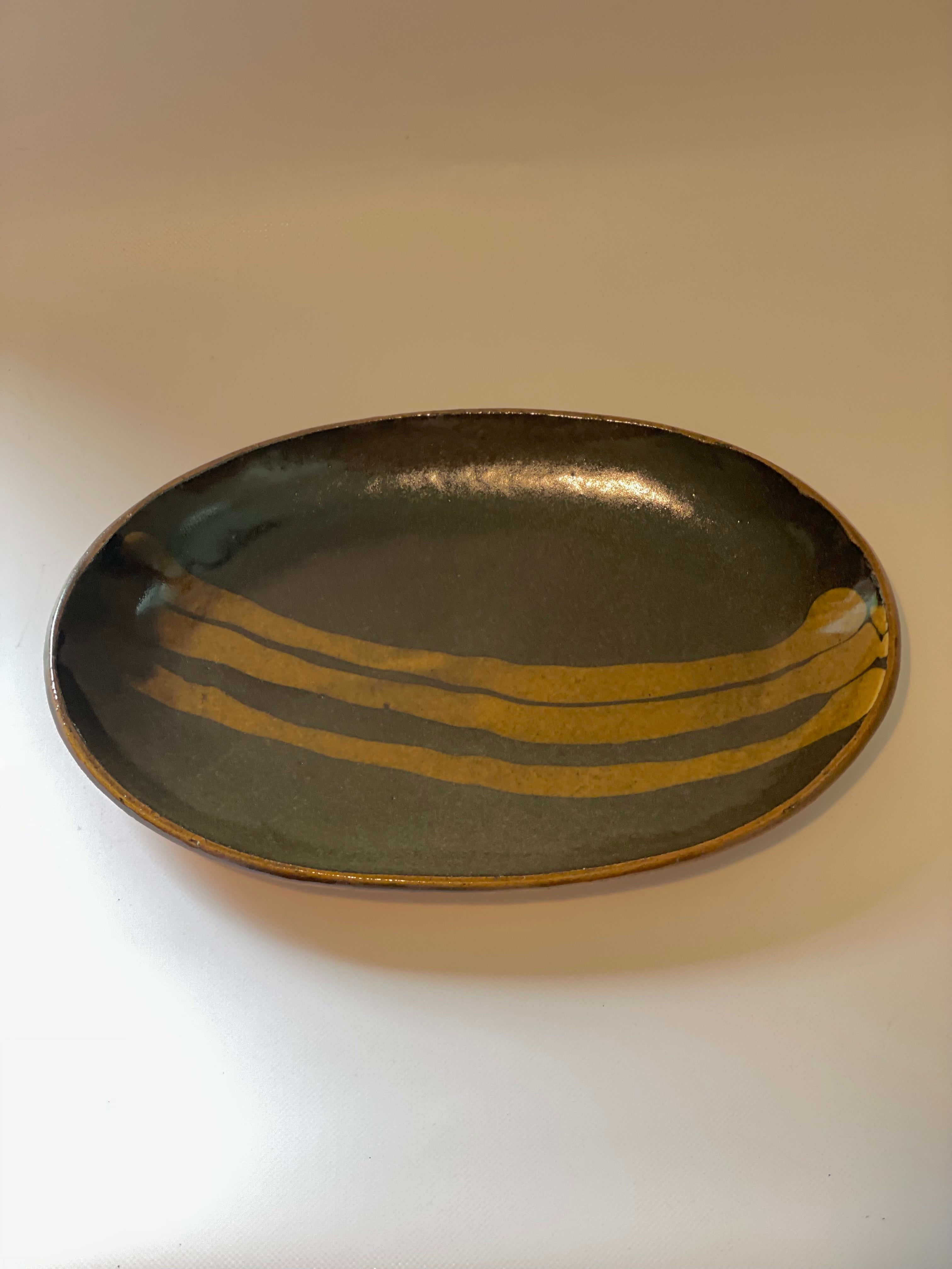 スリップウェア楕円皿