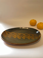 スリップウェア楕円皿