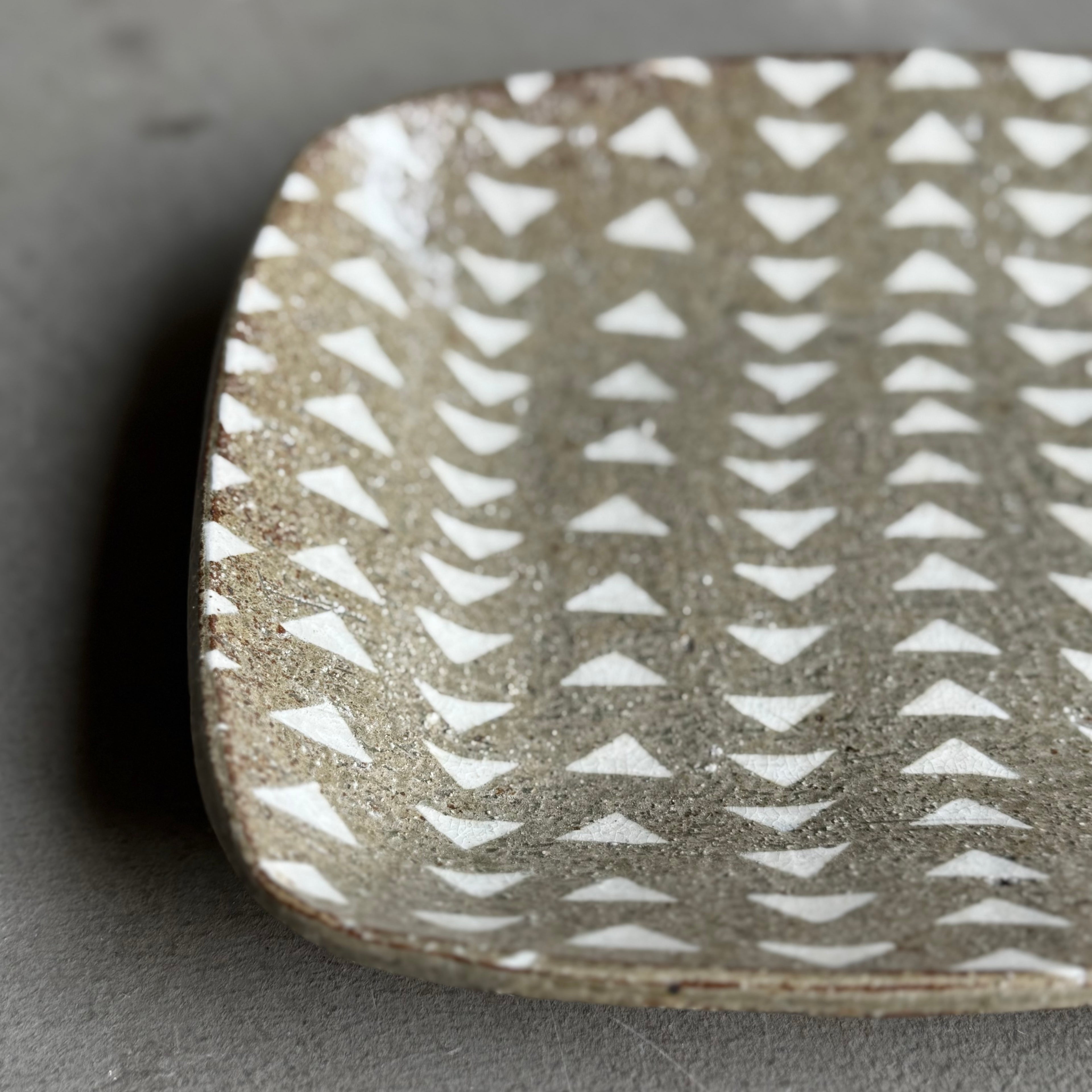 齊藤十郎/ 象嵌角カレー皿(サンカク)