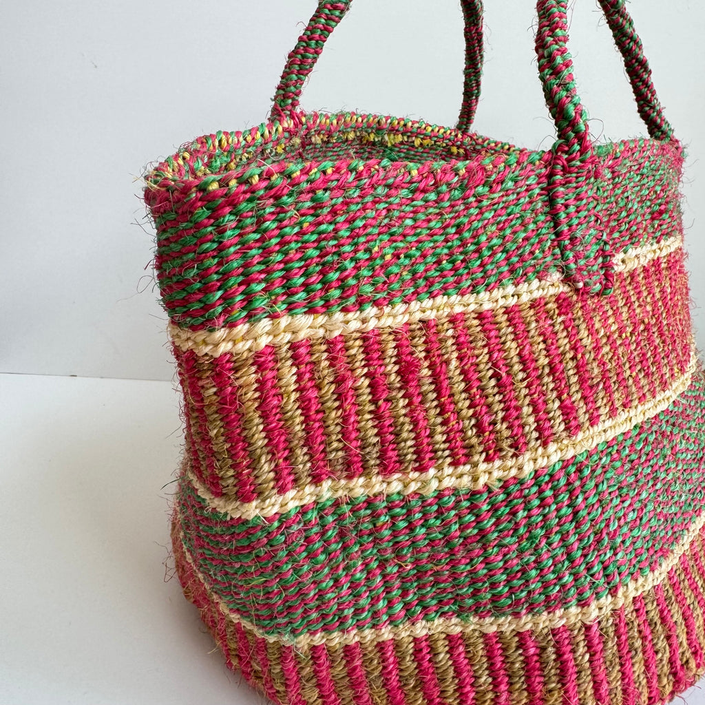 アップサイクルサイザルバック共手　1点もの