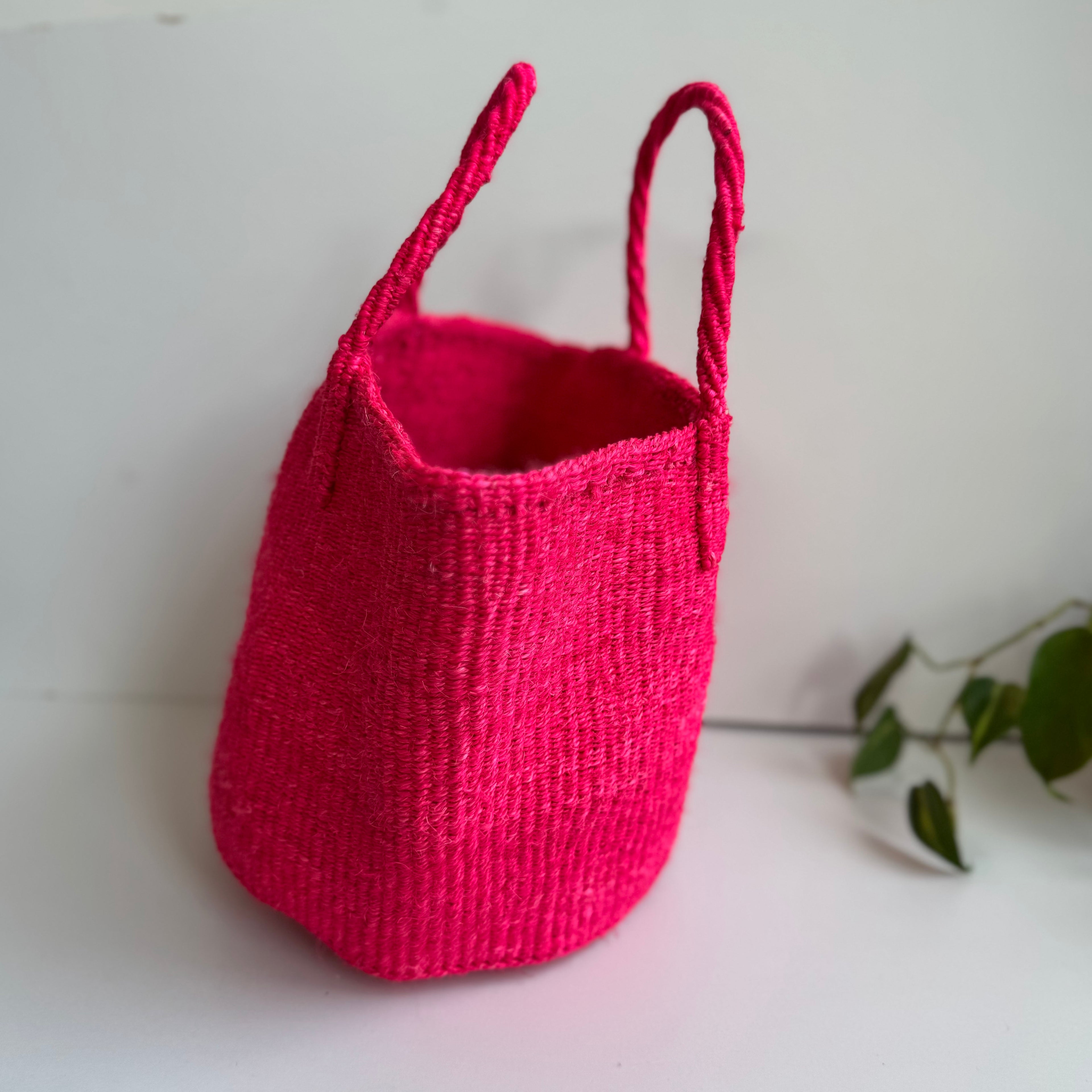 サイザルバック共手９インチ（フシア）