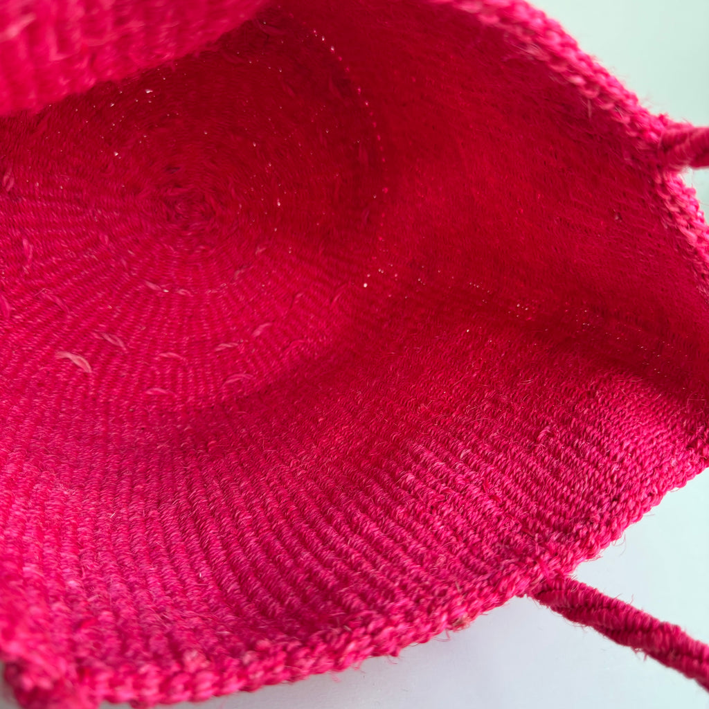 サイザルバック共手９インチ（フシア）