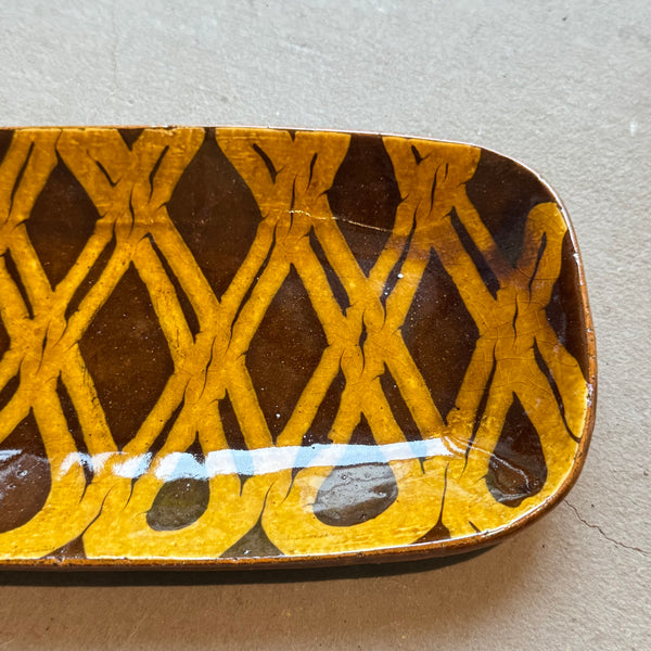 齊藤十郎/ スリップウェアさんま皿 /c