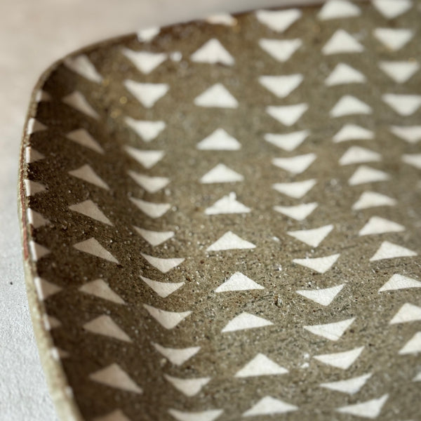 齊藤十郎/ 象嵌角カレー皿(サンカク)