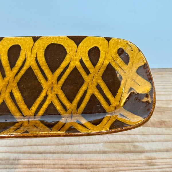 齊藤十郎/ スリップウェアさんま皿 /c