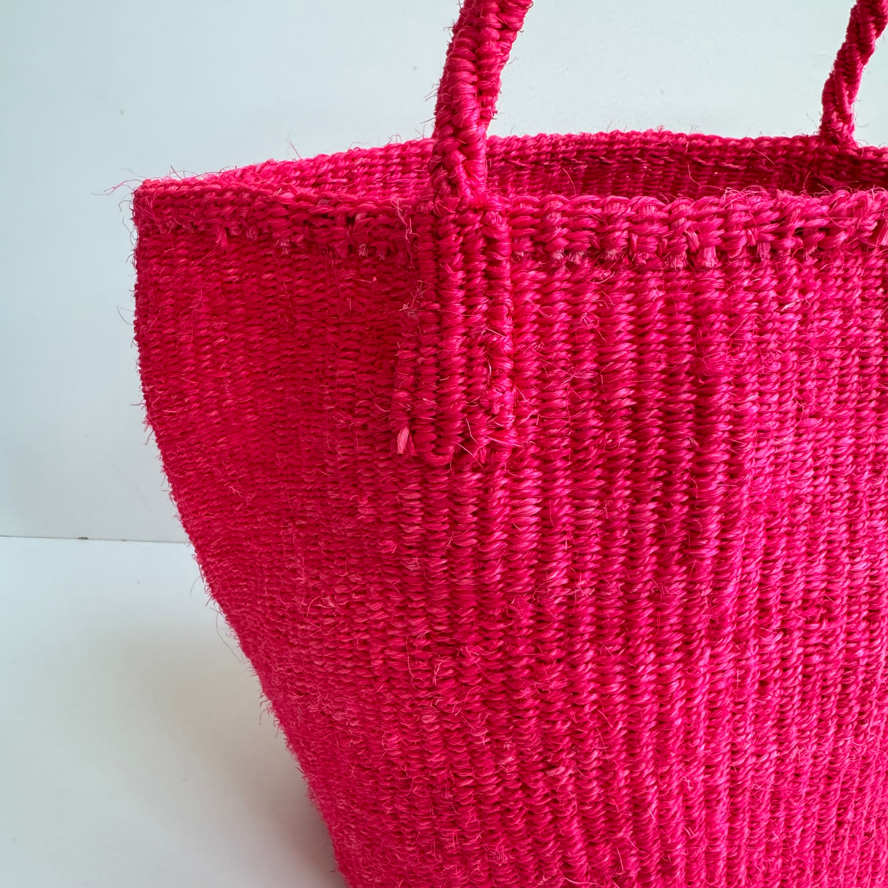 サイザルバック共手９インチ（フシア）