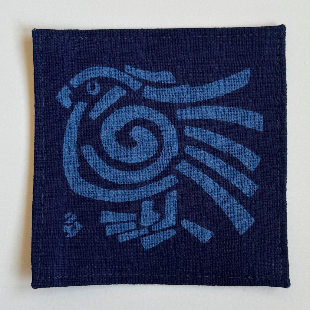 藍染コースター(インカ鳥)