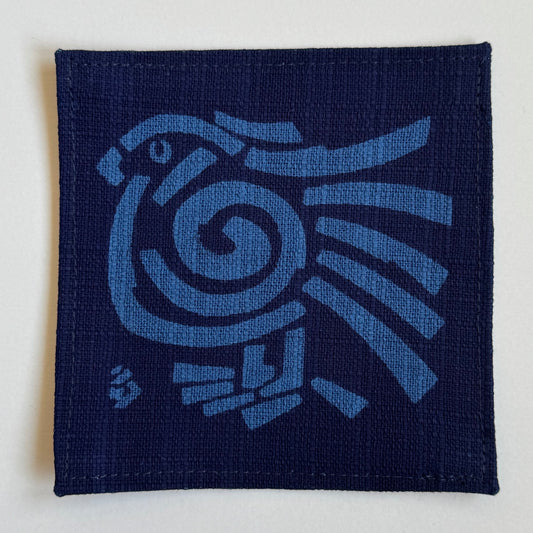 藍染コースター(インカ鳥)