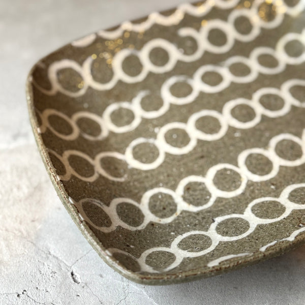 齊藤十郎/ 象嵌角カレー皿(マル)