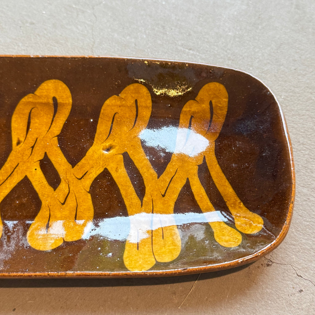 齊藤十郎/ スリップウェアさんま皿 /b