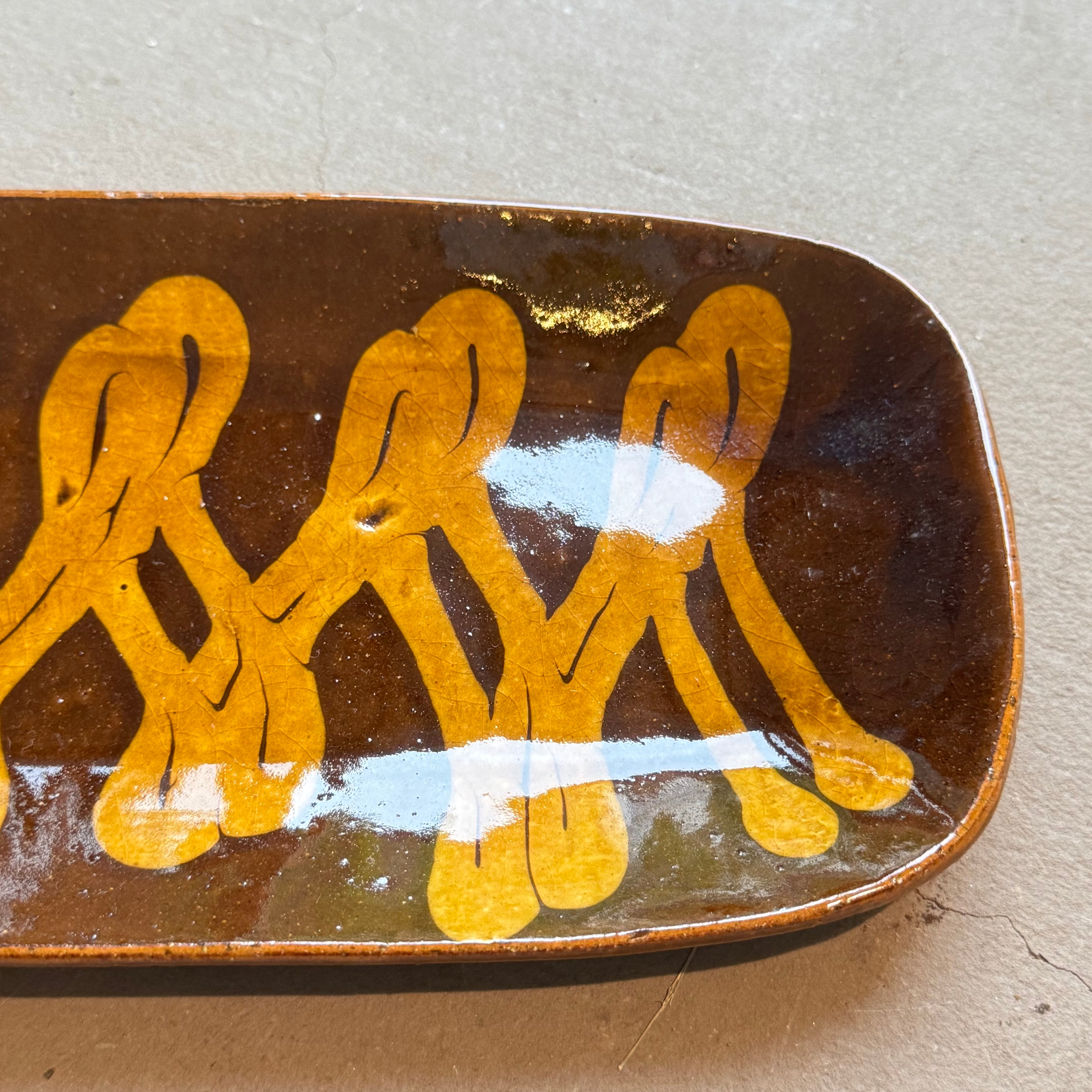 齊藤十郎/ スリップウェアさんま皿 /b