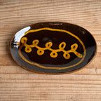 齊藤十郎/ スリップウェア楕円皿/b