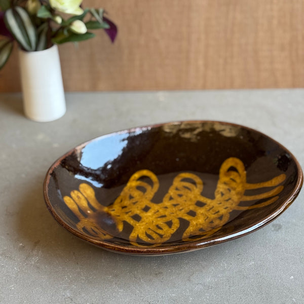 (齊藤十郎/ スリップウェア カレー皿(楕円)