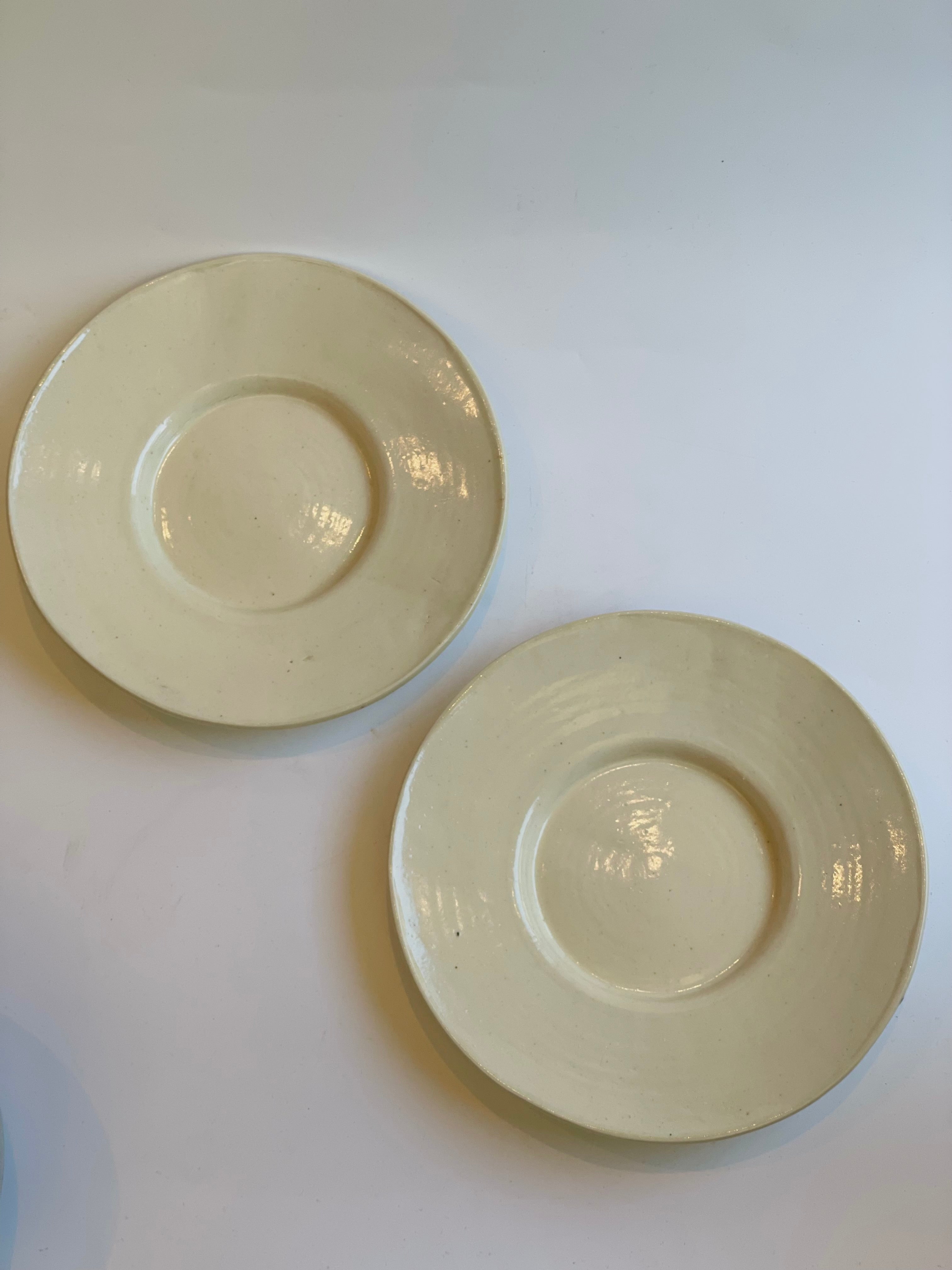 ７寸デルフト皿　(白土)