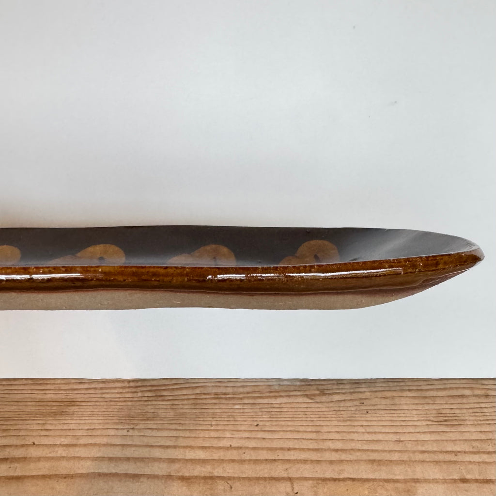 齊藤十郎/ スリップウェアさんま皿 /b