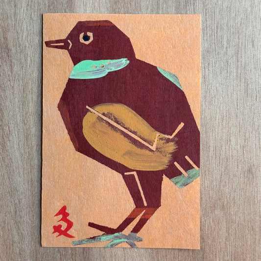 型染めハガキ(鳥)
