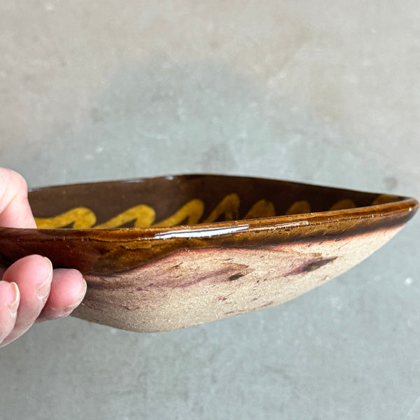 齊藤十郎/ スリップウェア角皿(縁ナミ)