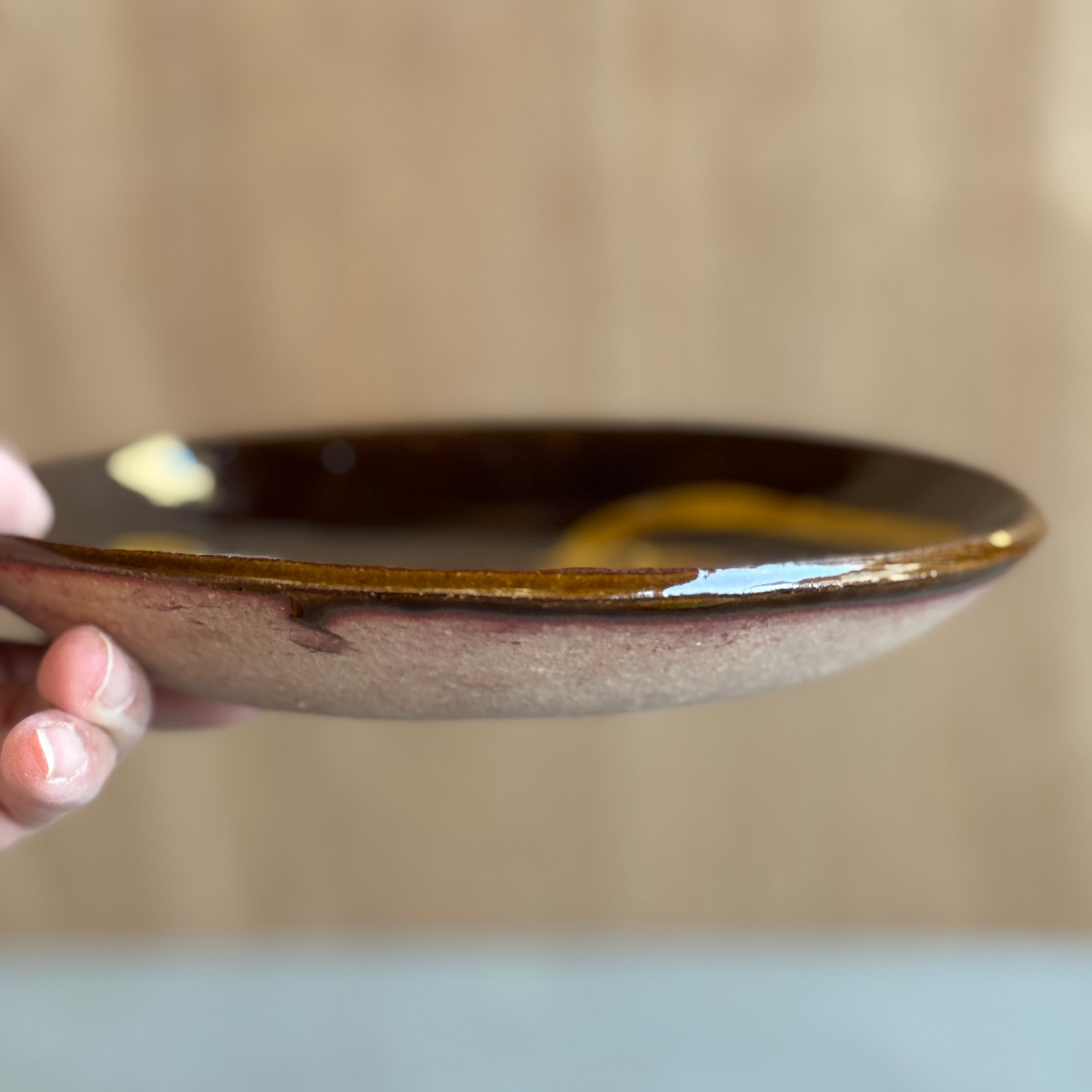 齊藤十郎/ スリップウェア ６寸皿(ナミ)