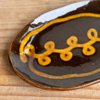 齊藤十郎/ スリップウェア楕円皿/b