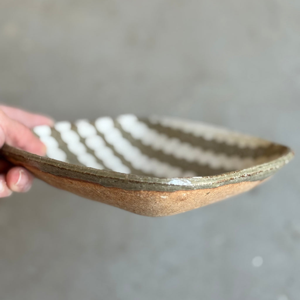 齊藤十郎/ 象嵌角鉢