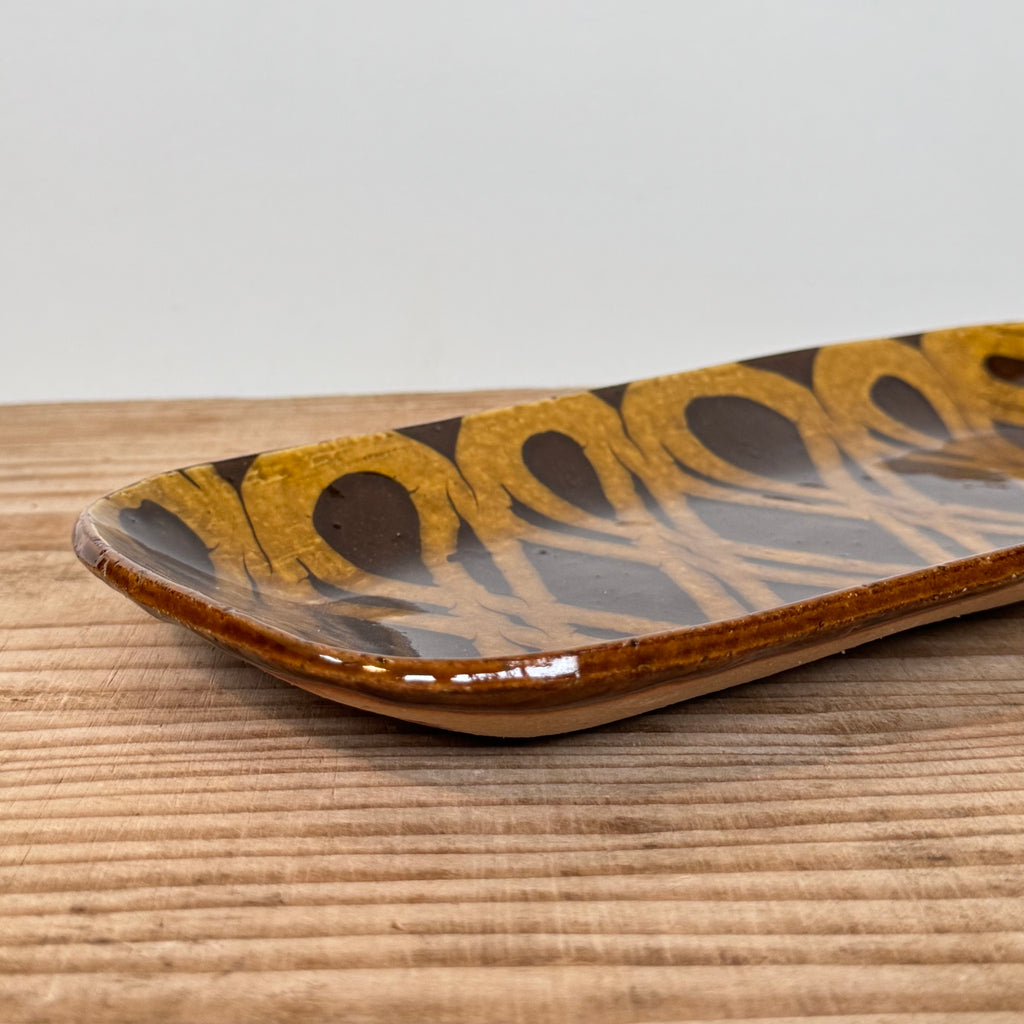 齊藤十郎/ スリップウェアさんま皿 /c