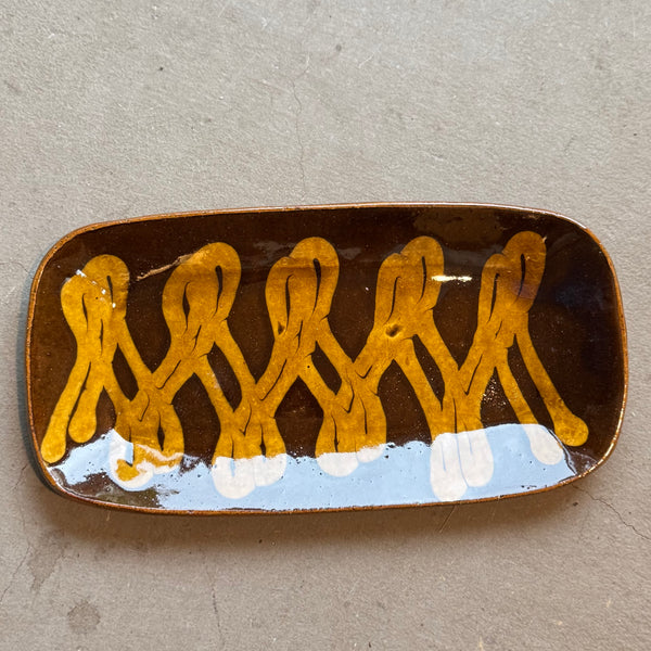 齊藤十郎/ スリップウェアさんま皿 /b