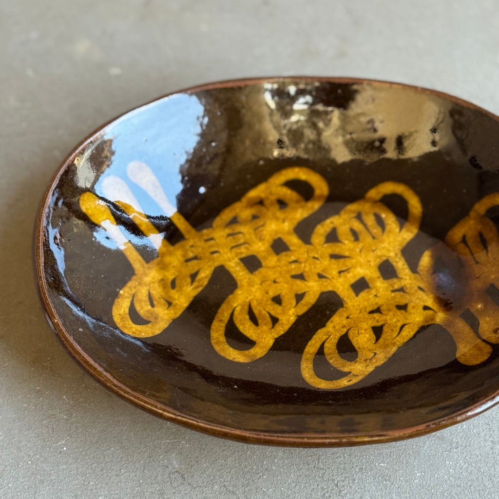 齊藤十郎/ スリップウェア カレー皿(楕円)