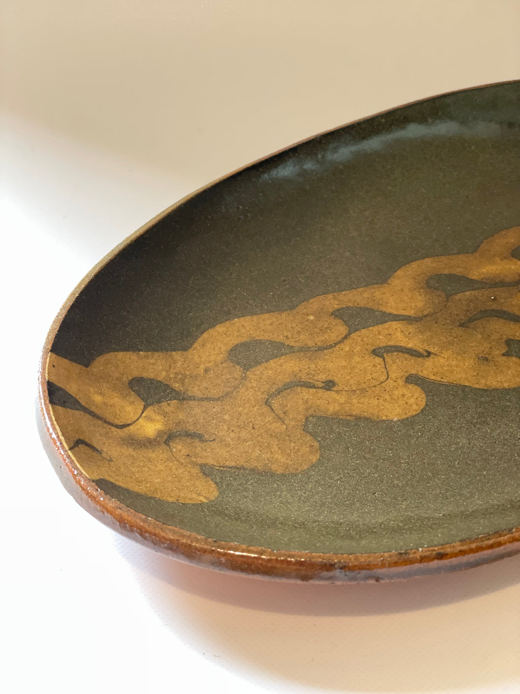 スリップウェア楕円皿