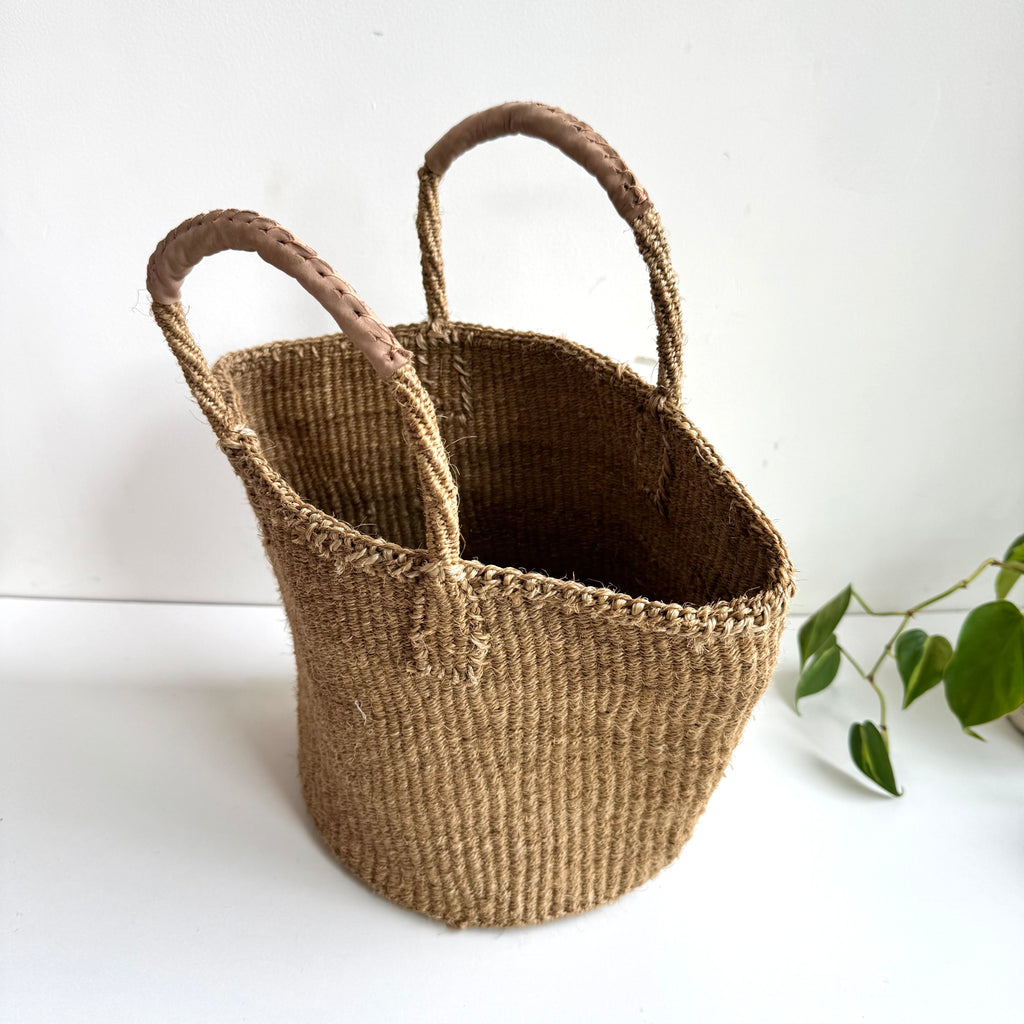 サイザルバッグ共手(ハンドル革付き)